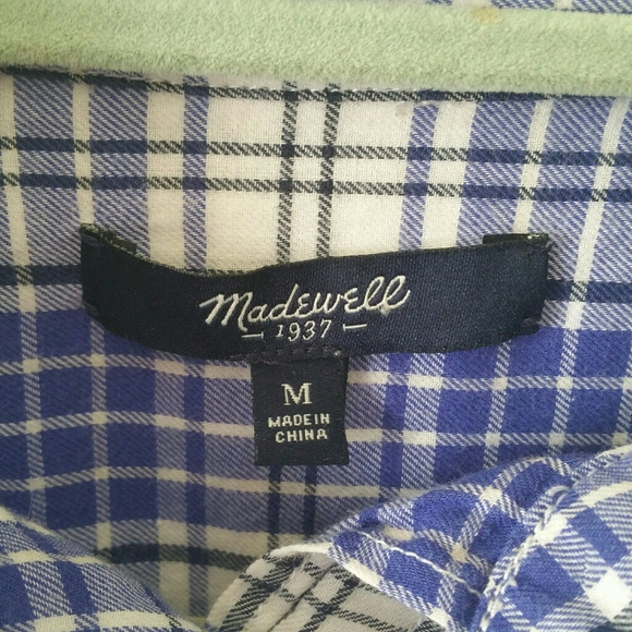Madewell blue & white plaid shirt - Picture 3 of 3